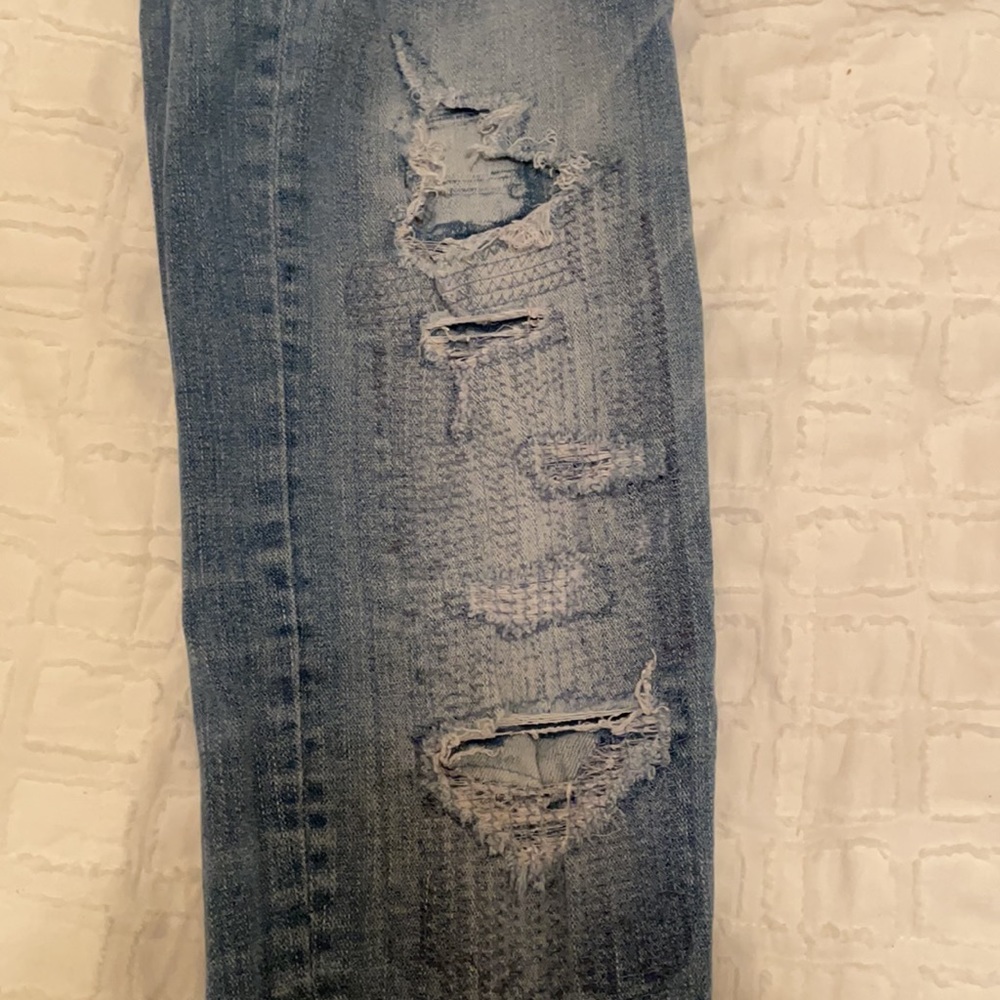 Medium Washed Distressed American Eagle Jeans - image 5